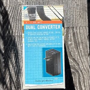 Lewis N. Clark Travel Dual Converter - Blue/White Packaging
